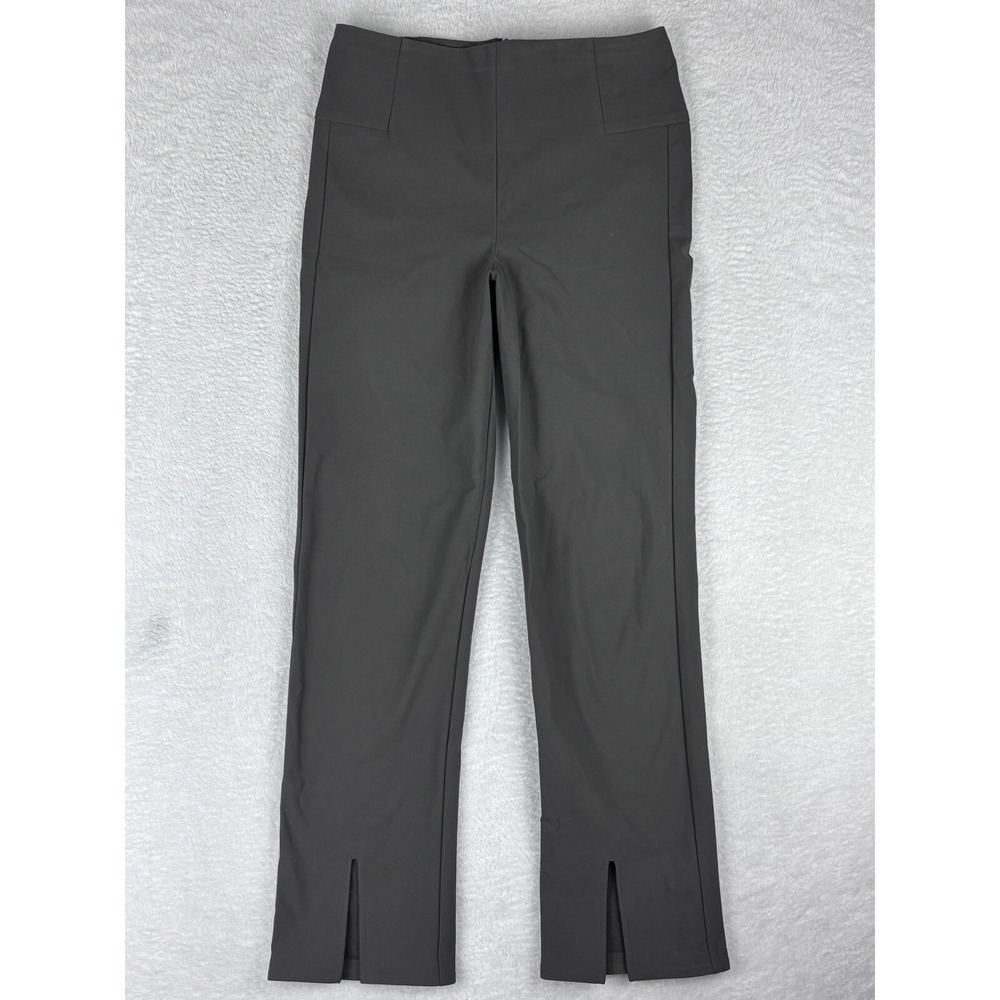 ATHLETA Women's Gray Pants Center Leg Slit Stretchy Spandex Zip Pocket Size 4